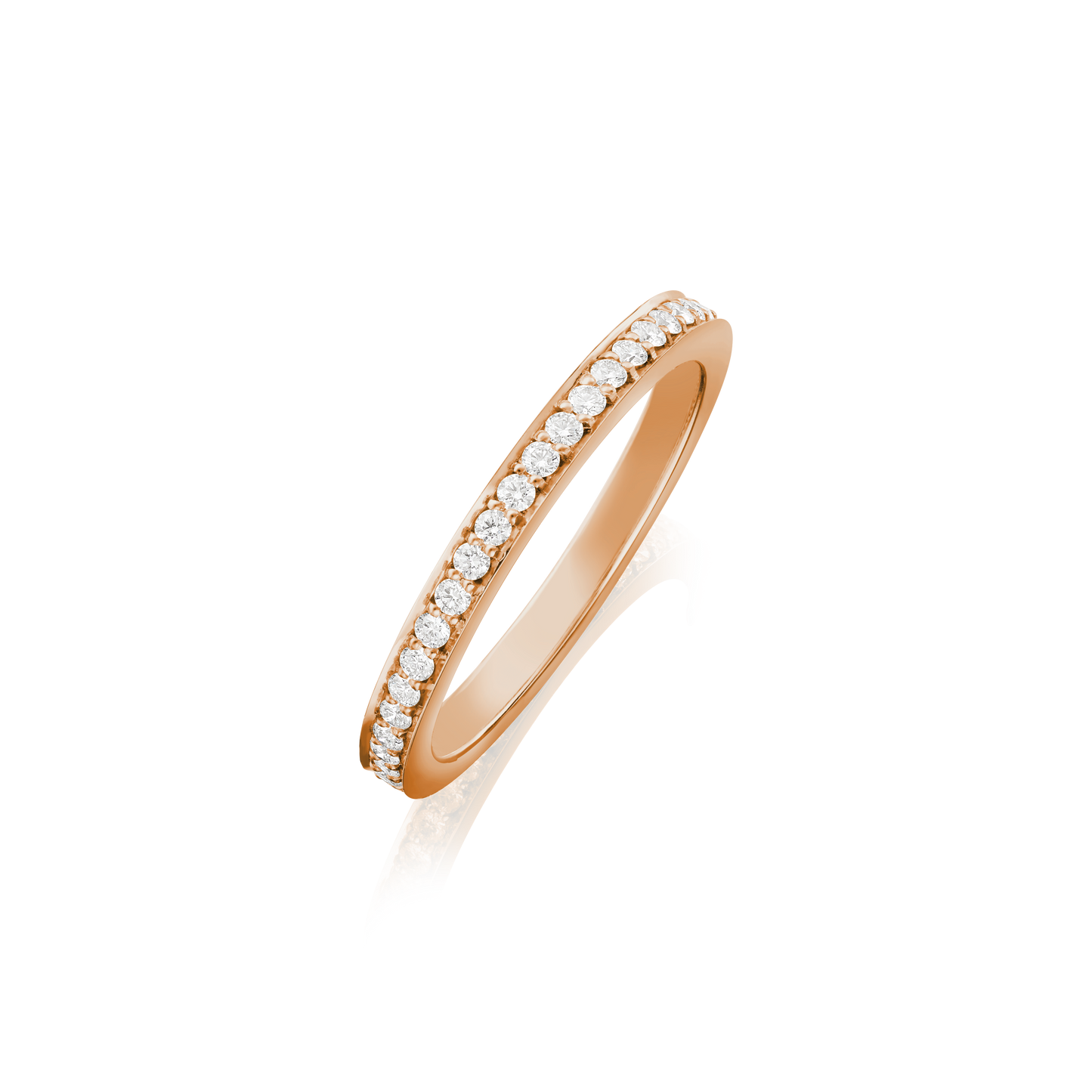 Skyline 18ct Rose Gold Diamond Set Half Eternity Ring, 2mm