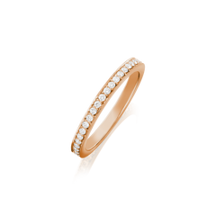 Skyline 18ct Rose Gold Diamond Set Half Eternity Ring, 2mm