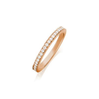 Skyline 18ct Rose Gold Diamond Set Half Eternity Ring, 2mm