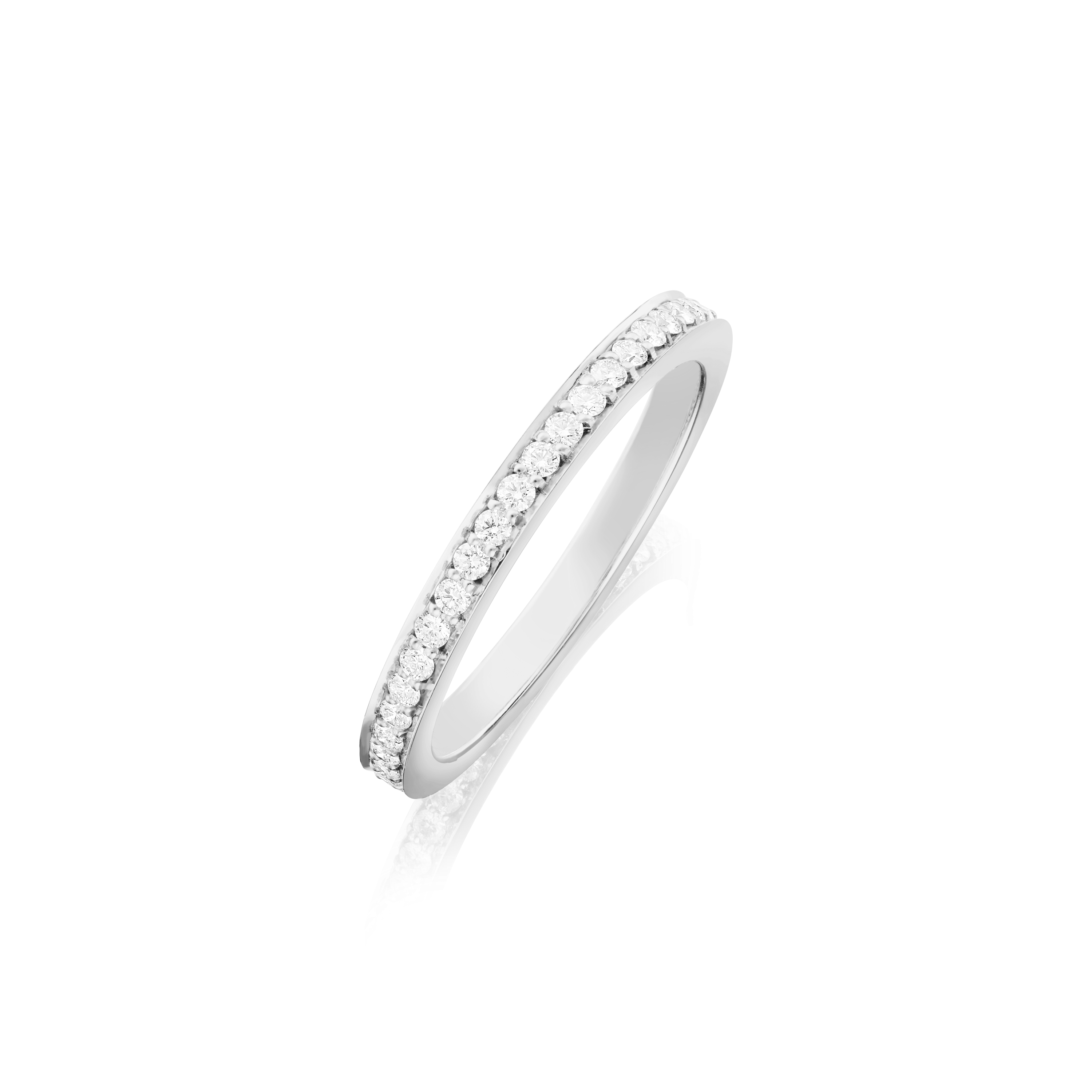 Skyline Platinum Diamond Set Half Eternity Ring, 2mm