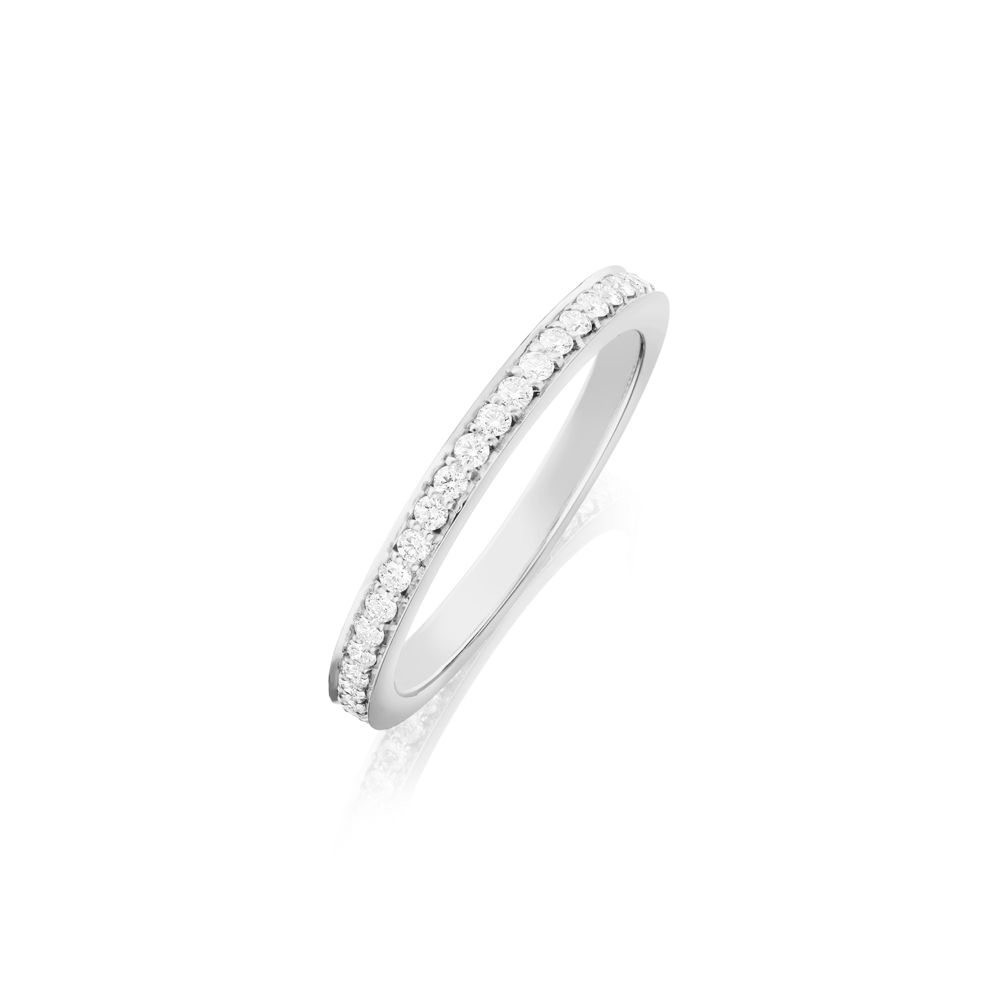 Skyline Platinum Diamond Set Half Eternity Ring, 2mm