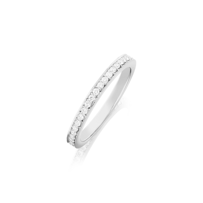 Skyline Platinum Diamond Set Half Eternity Ring, 2mm