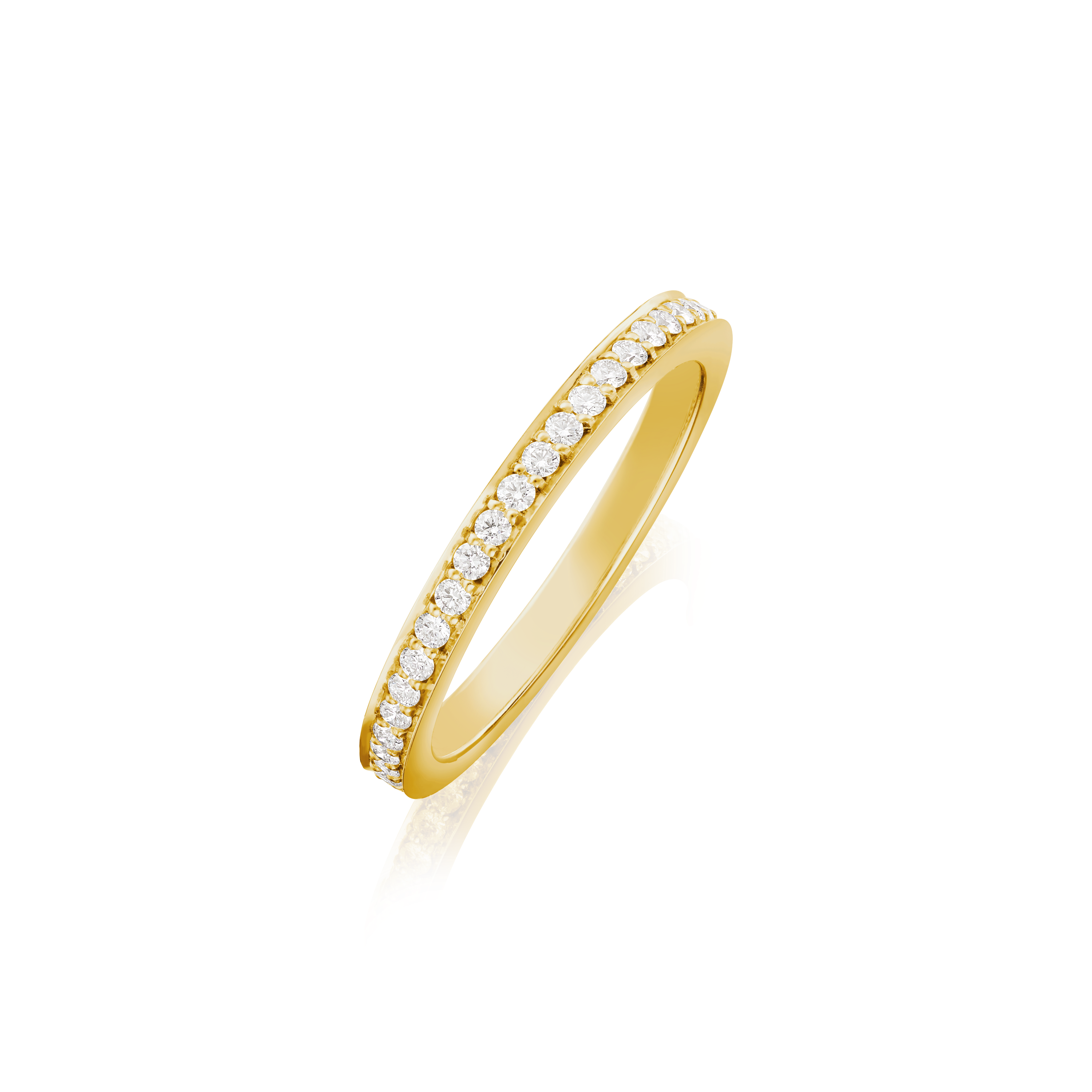 Skyline 18ct Yellow Gold Diamond Set Half Eternity Ring, 2mm
