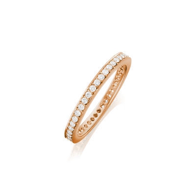 Skyline 18ct Rose Gold Diamond Set Full Eternity Ring, 2mm