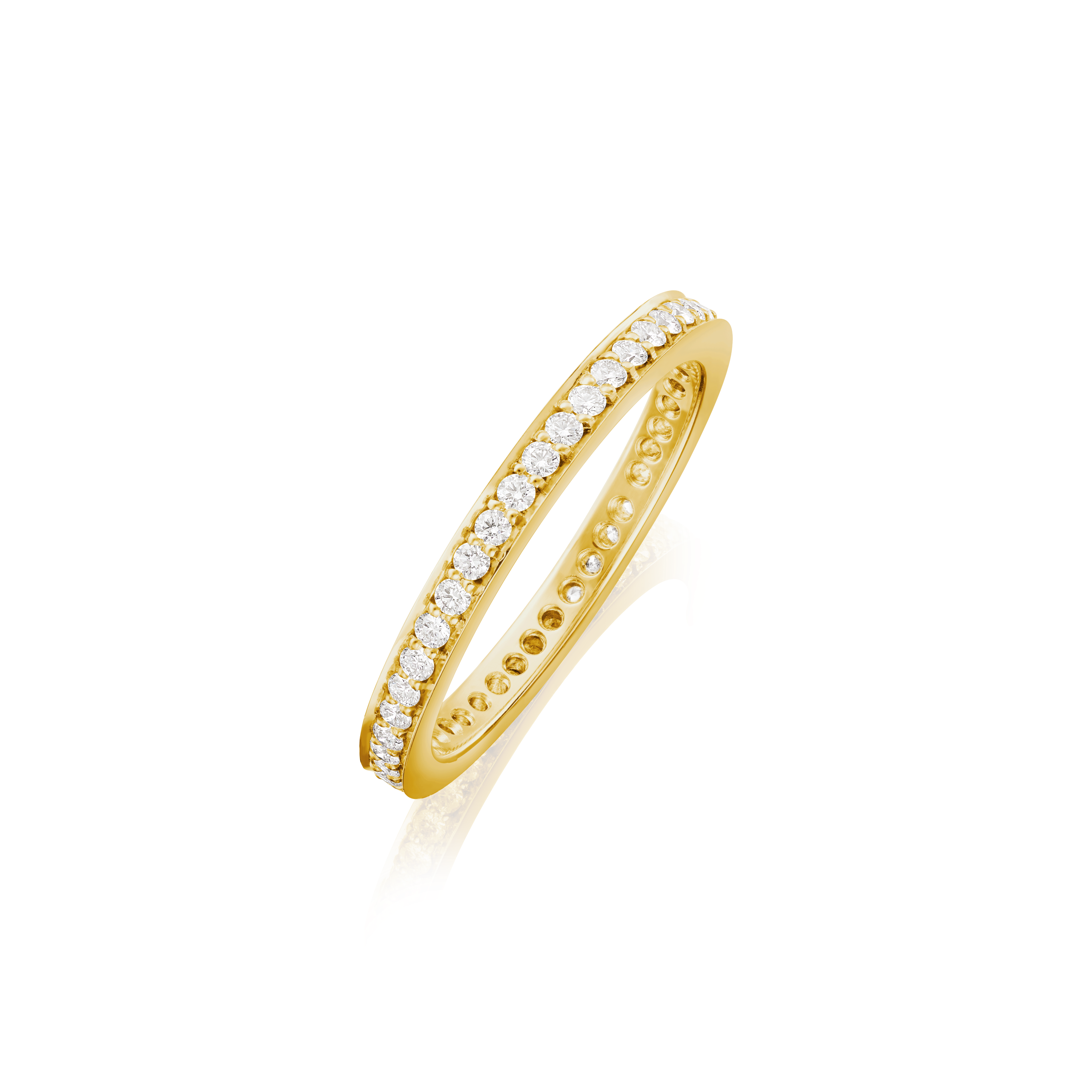 Skyline 18ct Yellow Gold Diamond Set Full Eternity Ring, 2mm