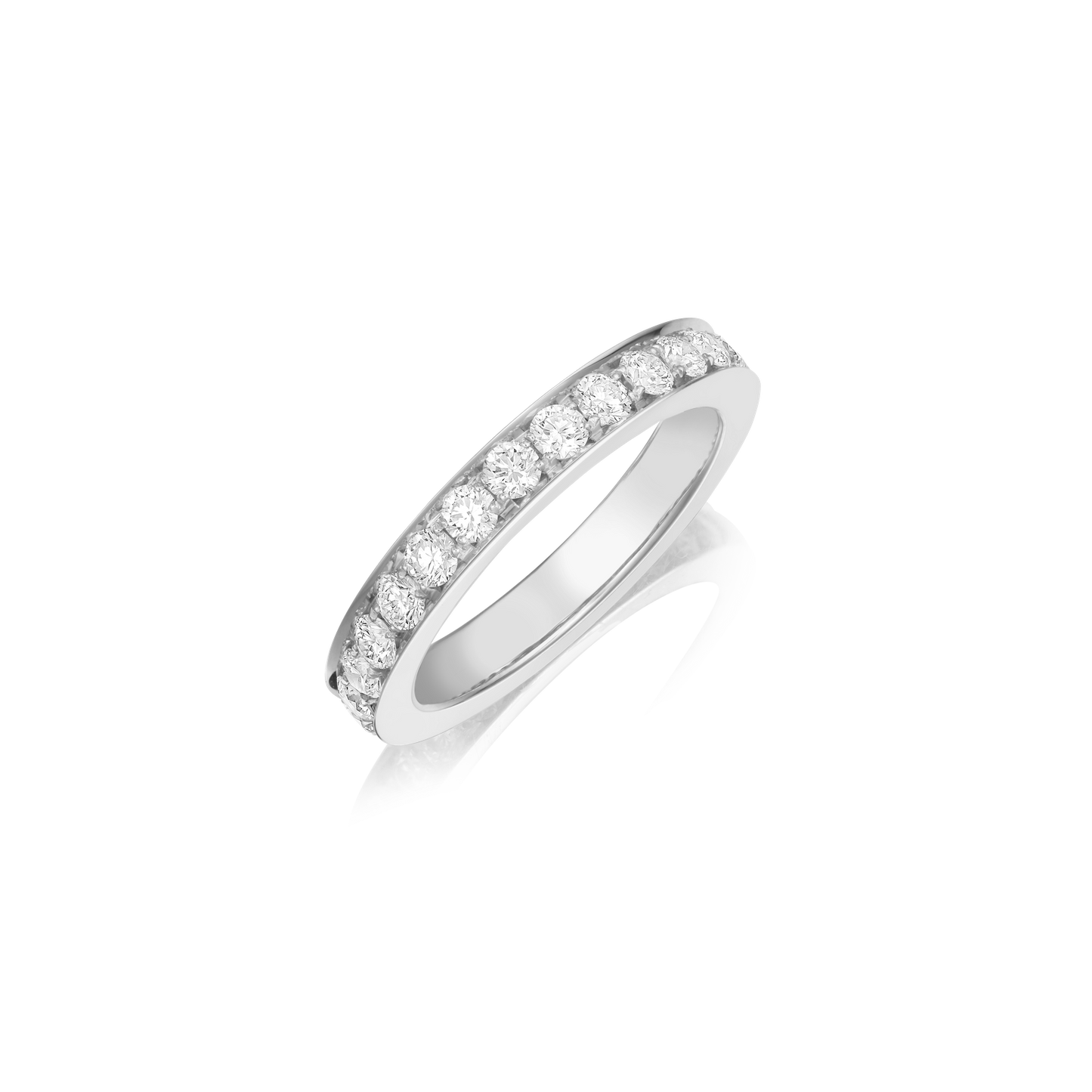 Skyline Platinum Diamond Set Half Eternity Ring, 3mm