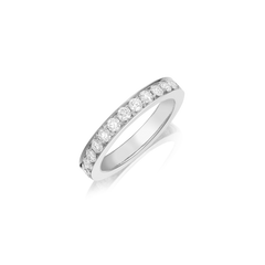 Skyline Platinum Diamond Set Half Eternity Ring, 3mm