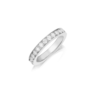Skyline Platinum Diamond Set Half Eternity Ring, 3mm