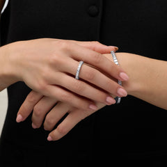 2.62ct Square Emerald Cut Diamond Full Eternity Ring