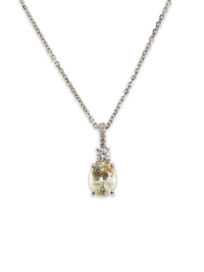 1.20cts Yellow Sapphire and Diamond Drop Pendant