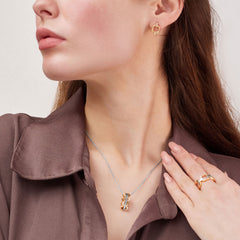 Nectar 18ct Rose Gold Diamond Set Stud Earrings