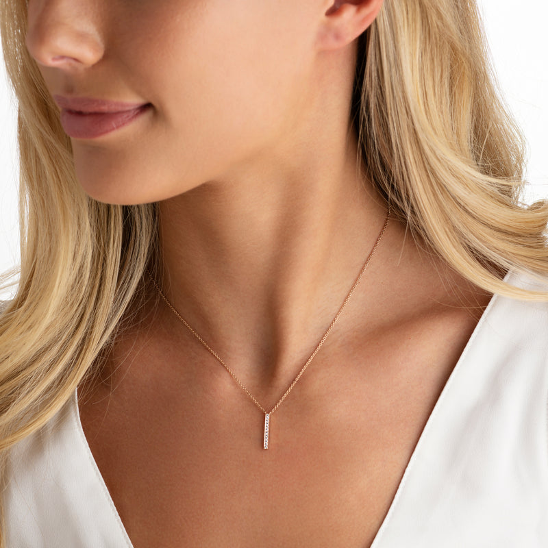 Skyline Collection 18ct Rose Gold Vertical Pendant
