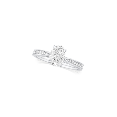 1.01ct Oval Diamond Solitaire Ring with Diamond Set Shoulders