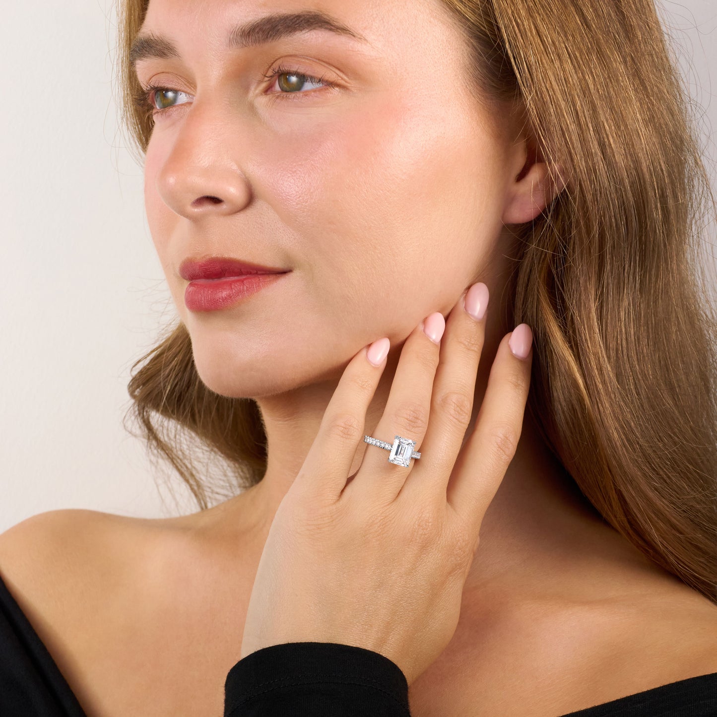 3.09cts Emerald Cut Diamond Solitaire Ring