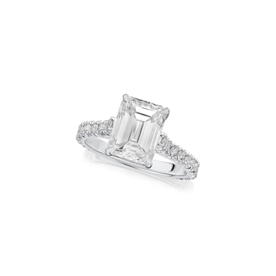 3.09cts Emerald Cut Diamond Solitaire Ring