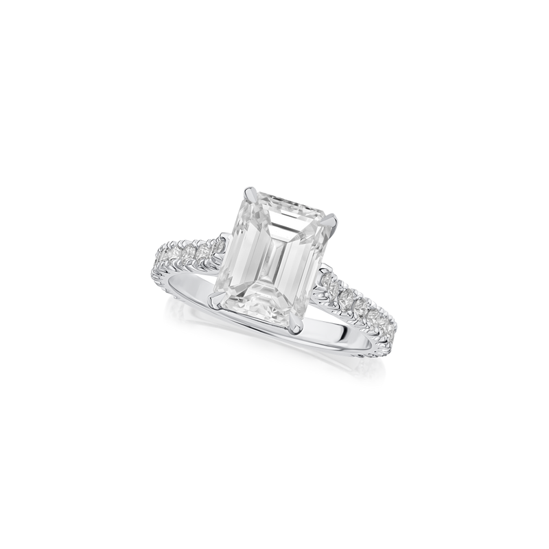 3.09cts Emerald Cut Diamond Solitaire Ring