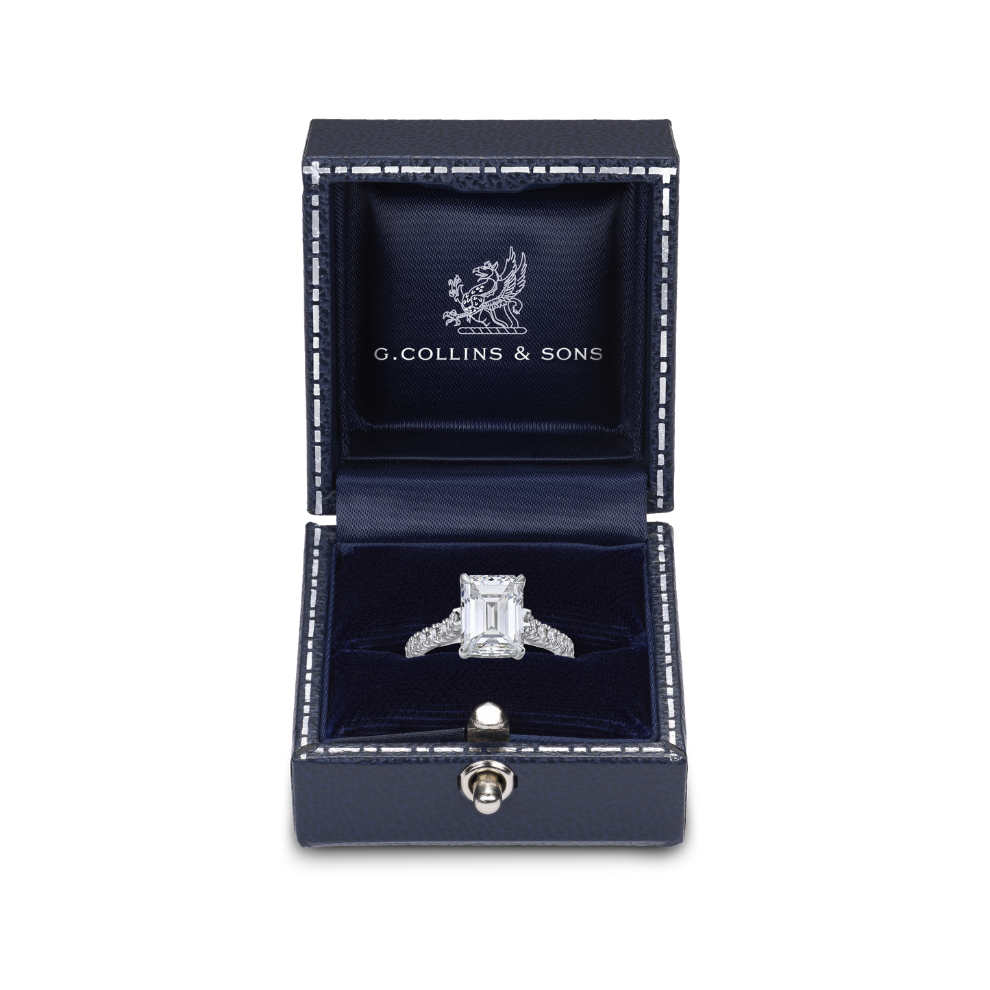 3.09cts Emerald Cut Diamond Solitaire Ring