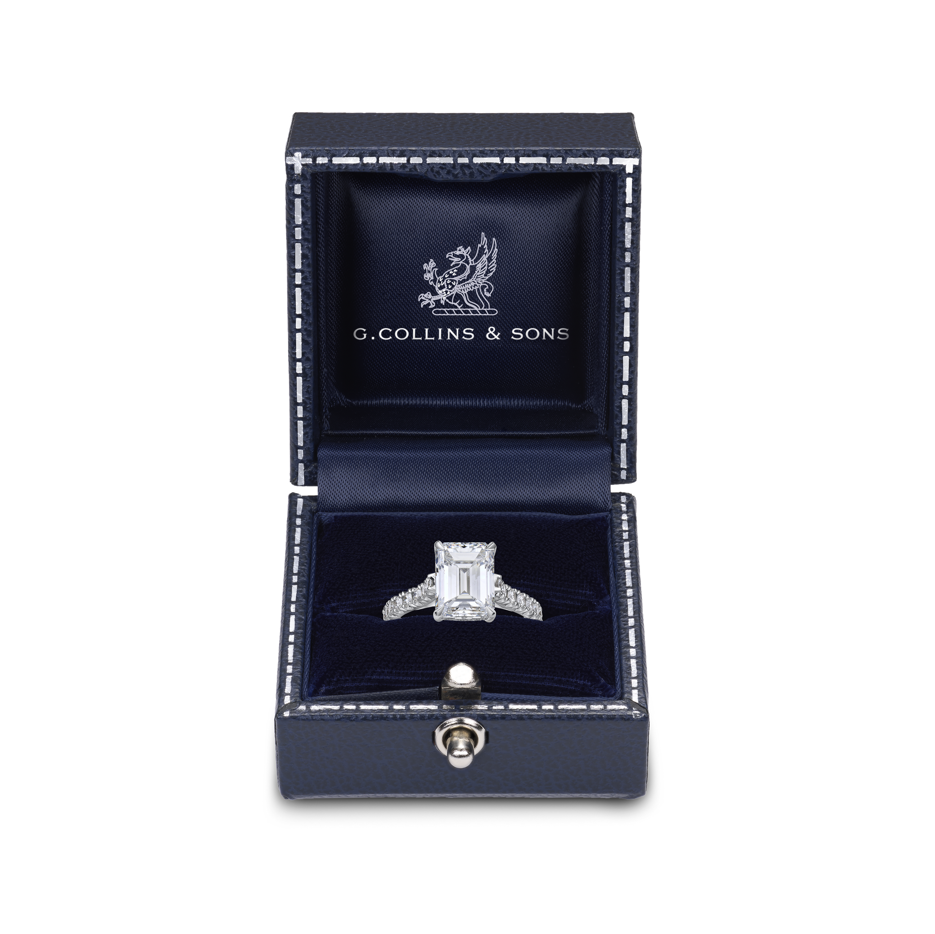 3.09cts Emerald Cut Diamond Solitaire Ring
