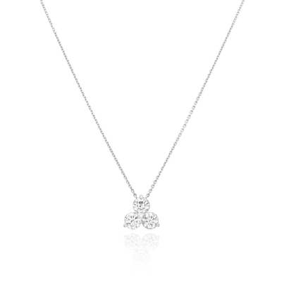 Trefoil Collection 3.01ct Round Brilliant Cut Diamond Pendant