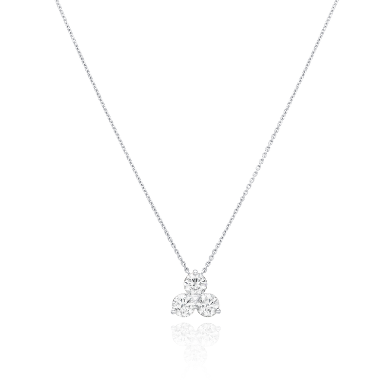 Trefoil Collection 3.01ct Round Brilliant Cut Diamond Pendant