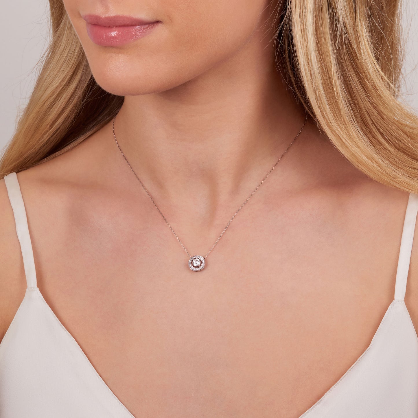 0.60ct Platinum White and Natural Pink Diamond Pendant