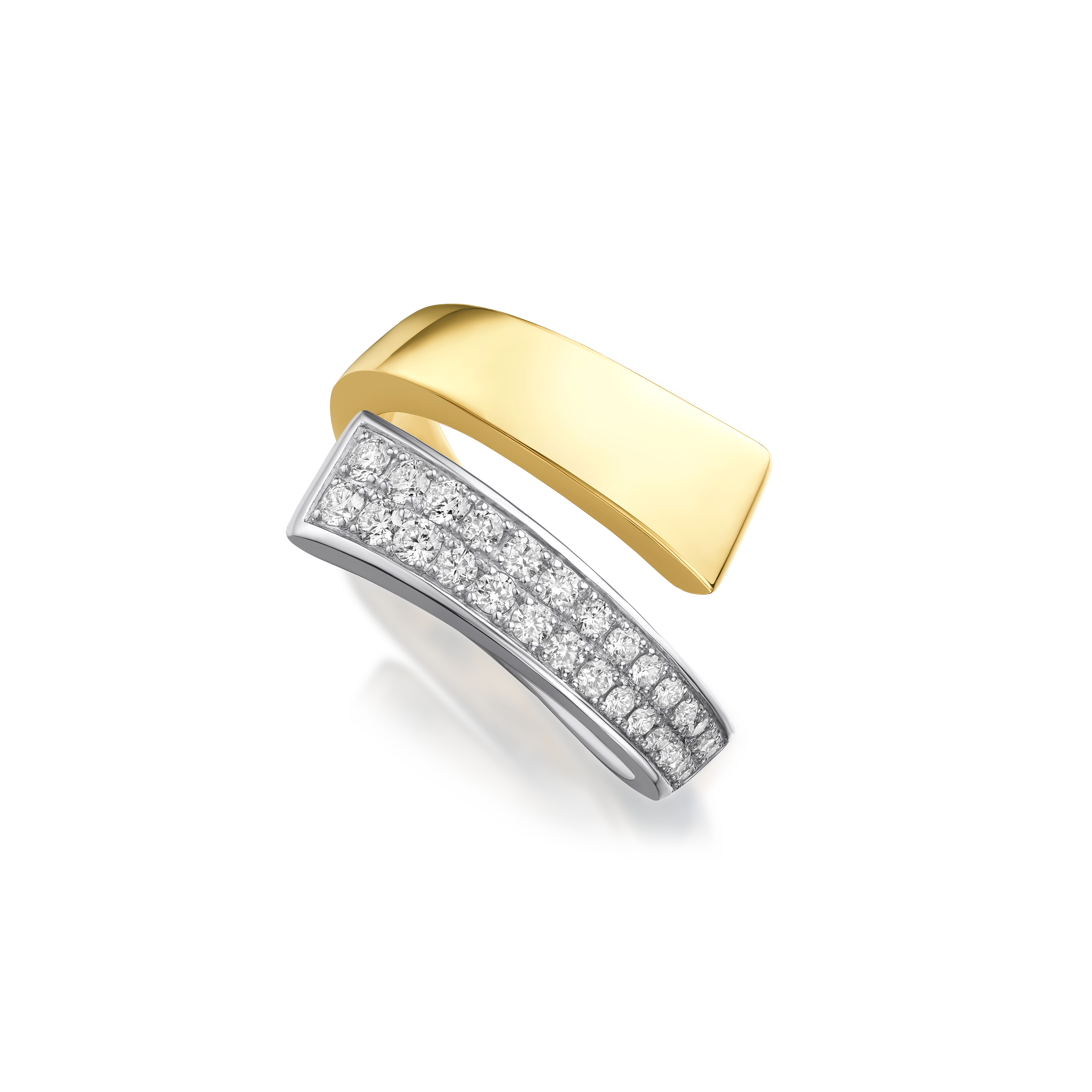 Infinity Collection Bi-Colour Diamond Set Cross Over Ring