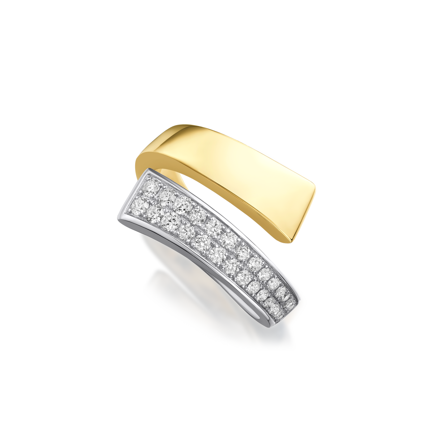 Infinity Collection Bi-Colour Diamond Set Cross Over Ring