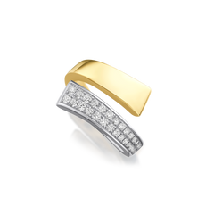 Infinity Collection Bi-Colour Diamond Set Cross Over Ring