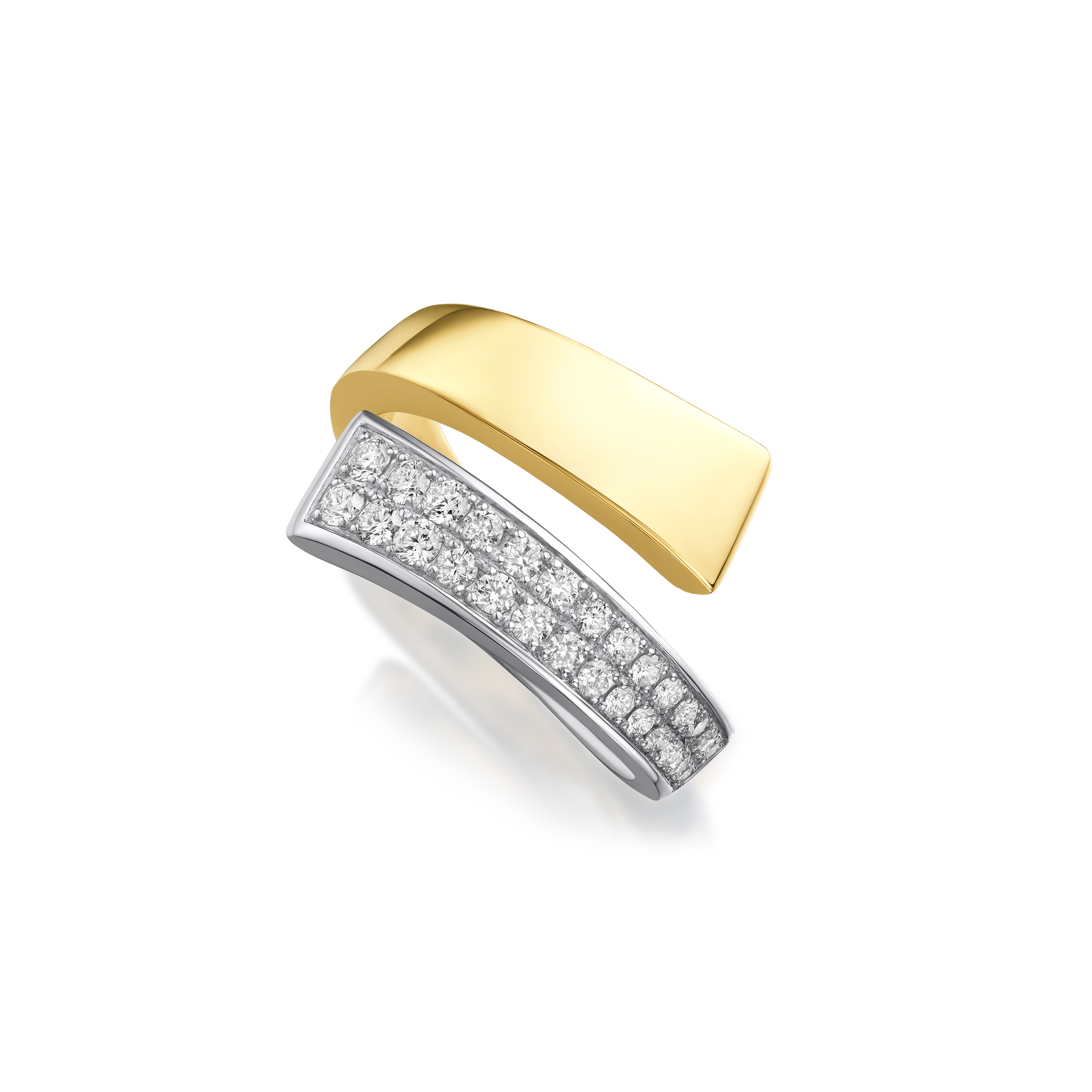 Infinity Collection Bi-Colour Diamond Set Cross Over Ring