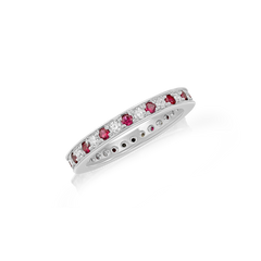 Skyline Ruby and Diamond Set Full Eternity Ring, 2.5mm
