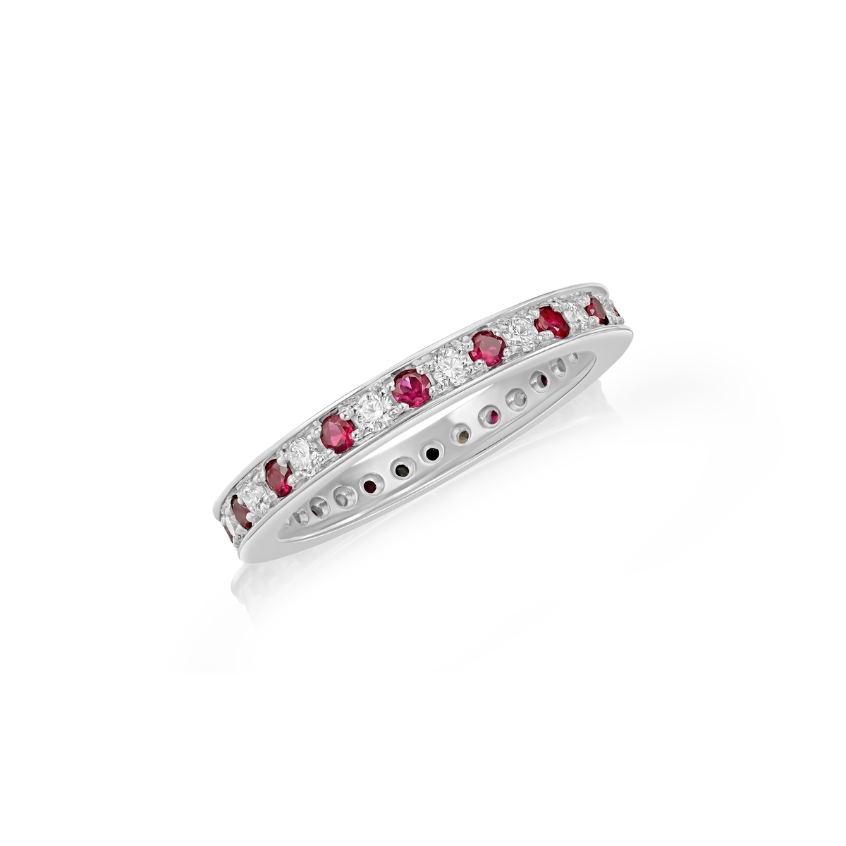 Skyline Ruby and Diamond Set Full Eternity Ring, 2.5mm