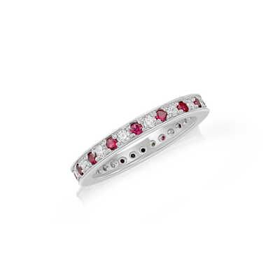Skyline Ruby and Diamond Set Full Eternity Ring, 2.5mm