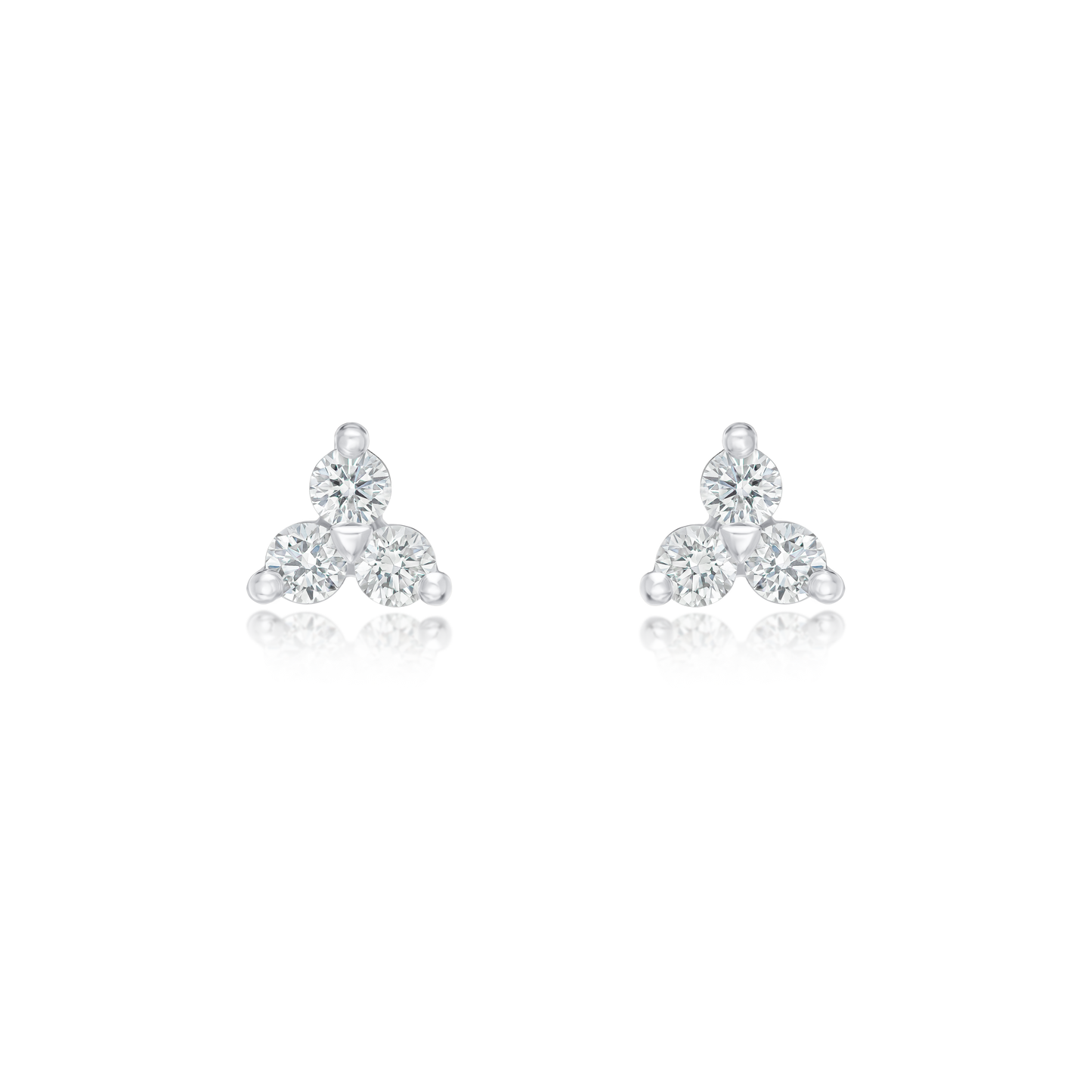 Trefoil 0.52ct Diamond Stud Earrings
