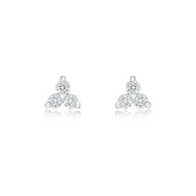 Trefoil 0.52ct Diamond Stud Earrings