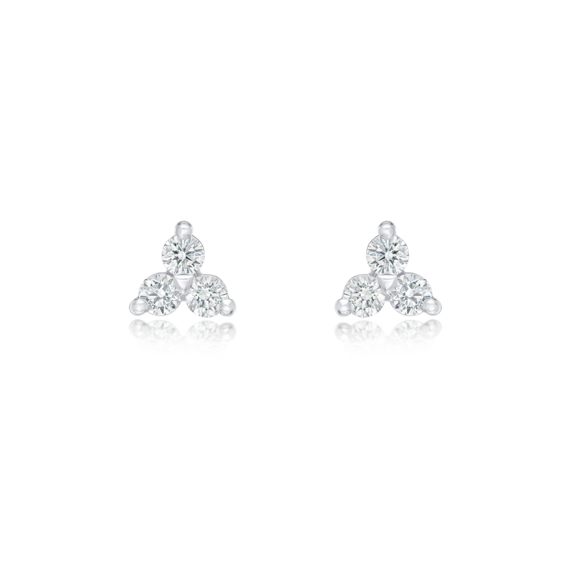 Trefoil 0.52ct Diamond Stud Earrings
