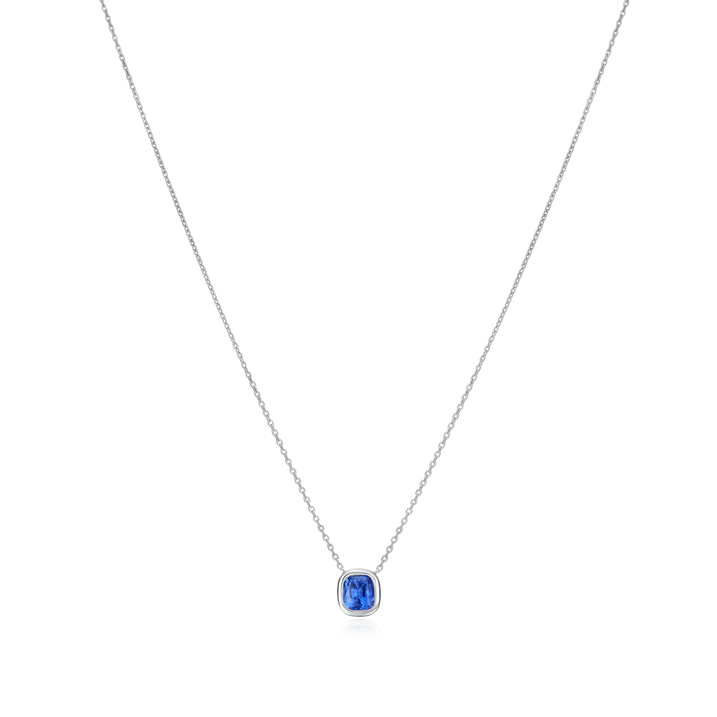 0.68ct Cushion Blue Sapphire Pendant