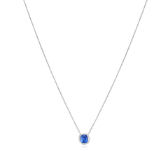 0.68ct Cushion Blue Sapphire Pendant