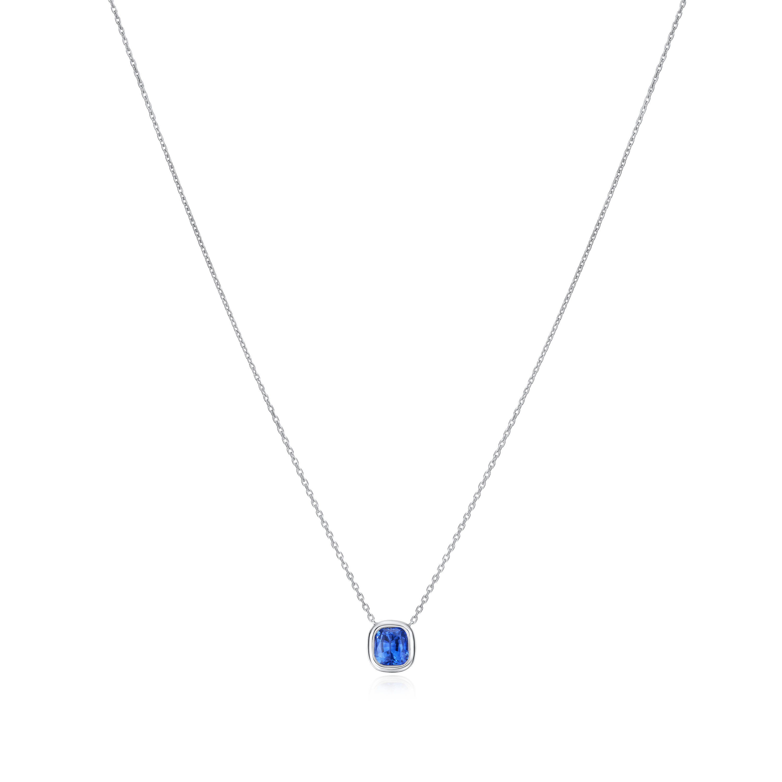 0.68ct Cushion Blue Sapphire Pendant