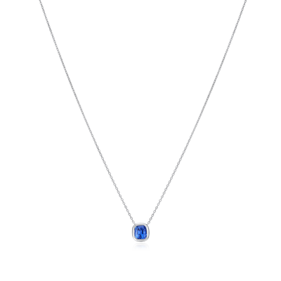 0.68ct Cushion Blue Sapphire Pendant