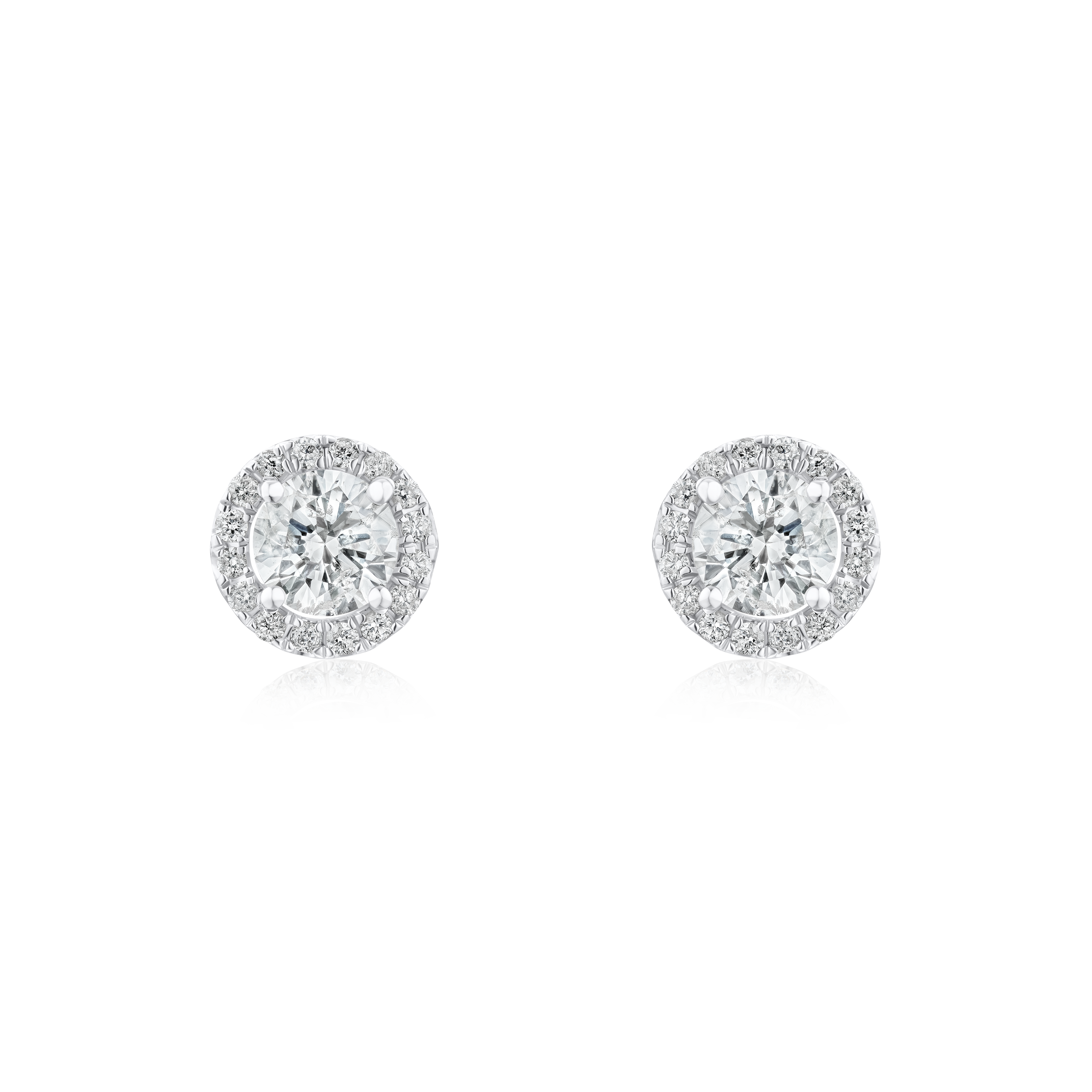 18ct White Gold Diamond Cluster Earrings
