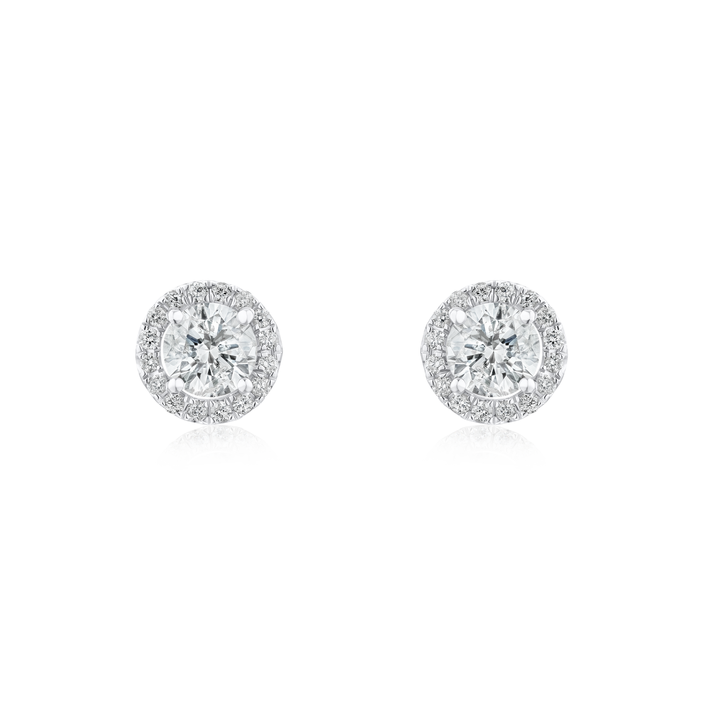 18ct White Gold Diamond Cluster Earrings