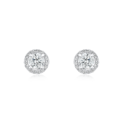 18ct White Gold Diamond Cluster Earrings