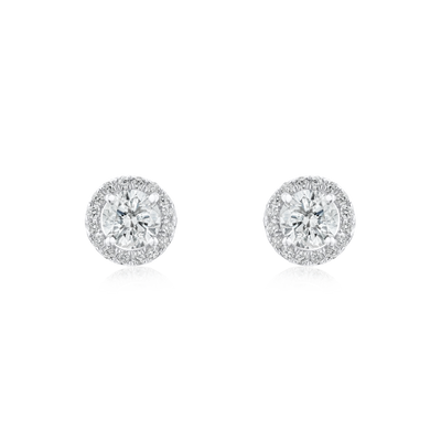 18ct White Gold Diamond Cluster Earrings