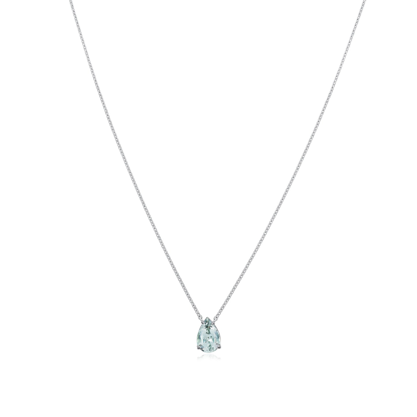 0.98ct Pear Shape Aquamarine Superfine Pendant