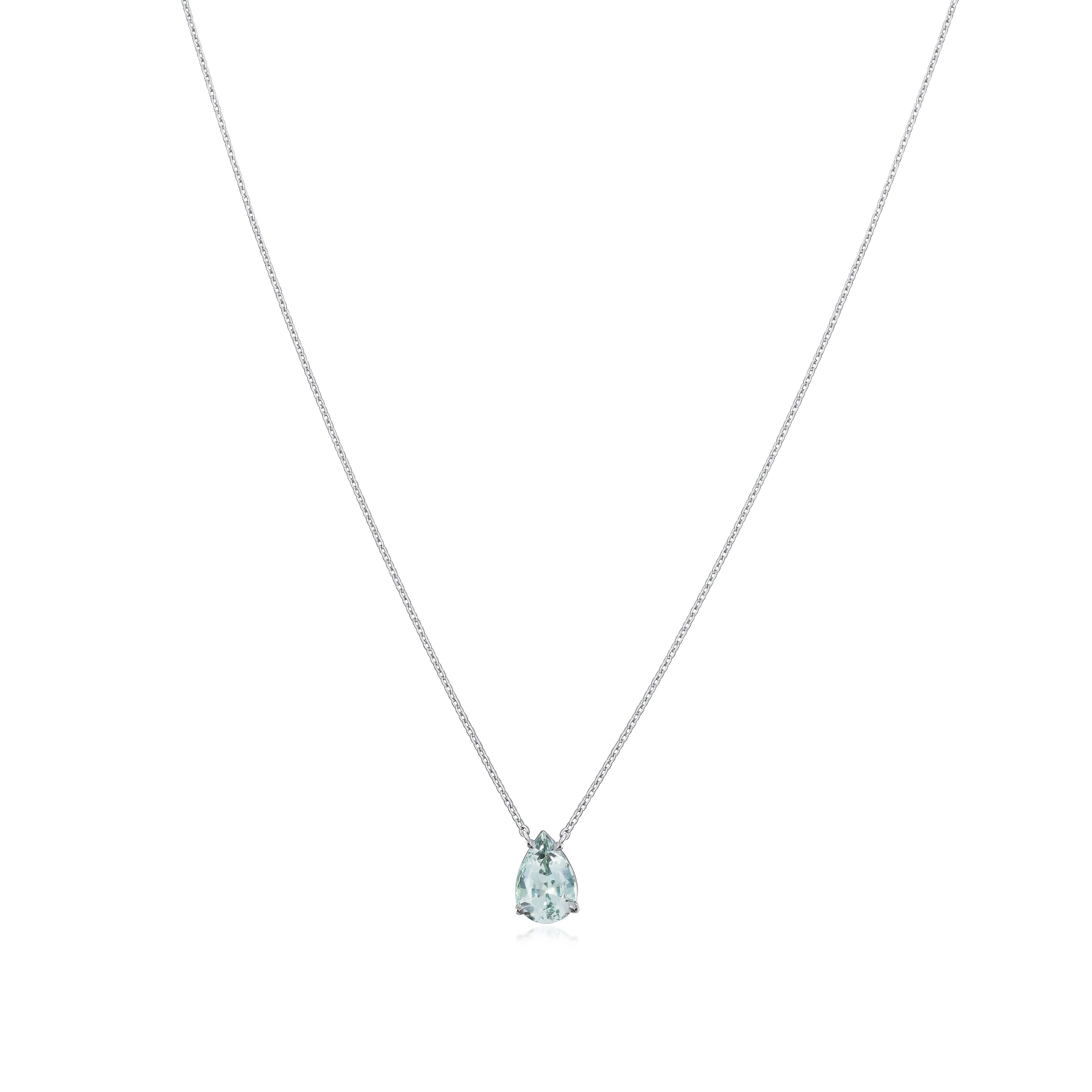 0.98ct Pear Shape Aquamarine Superfine Pendant