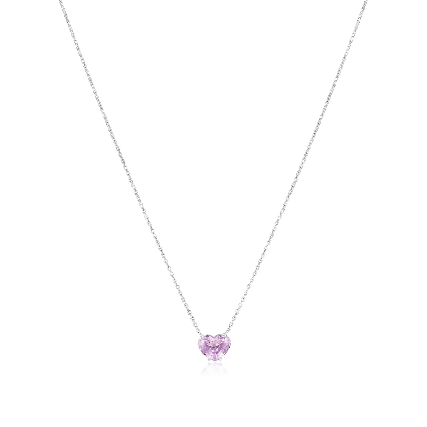 1.53cts Heart Pink Sapphire Pendant