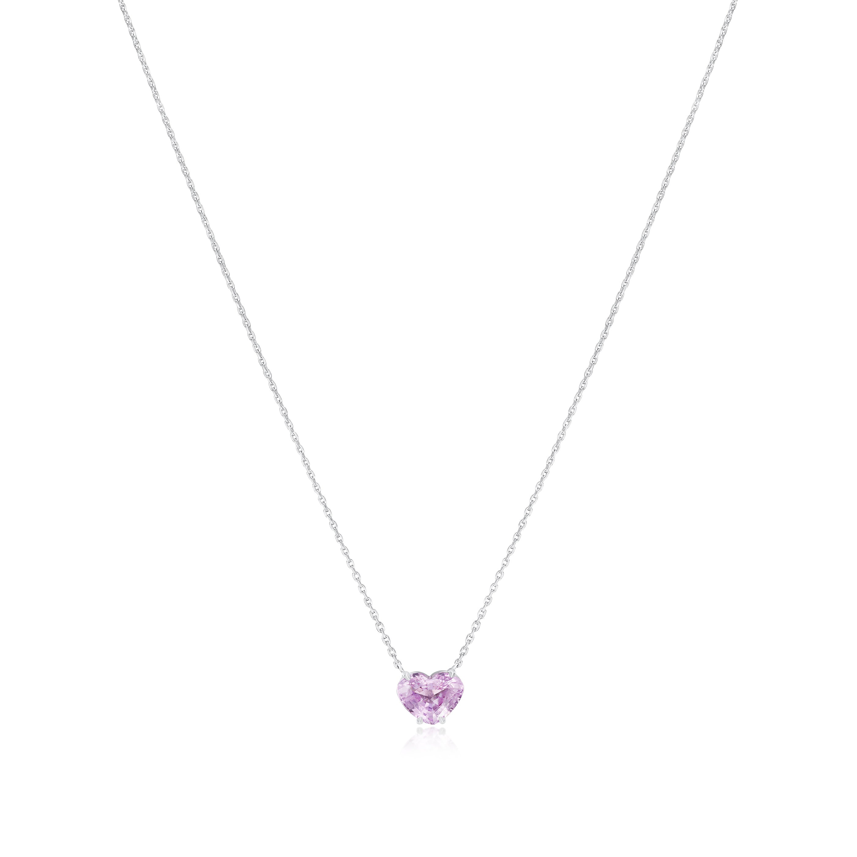 1.53cts Heart Pink Sapphire Pendant