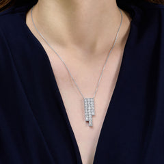 Skyline Platinum Three Row Diamond Pendant