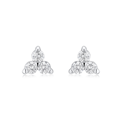 Mini Heirlooms Trefoil Diamond Earrings