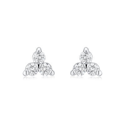 Mini Heirlooms Trefoil Diamond Earrings